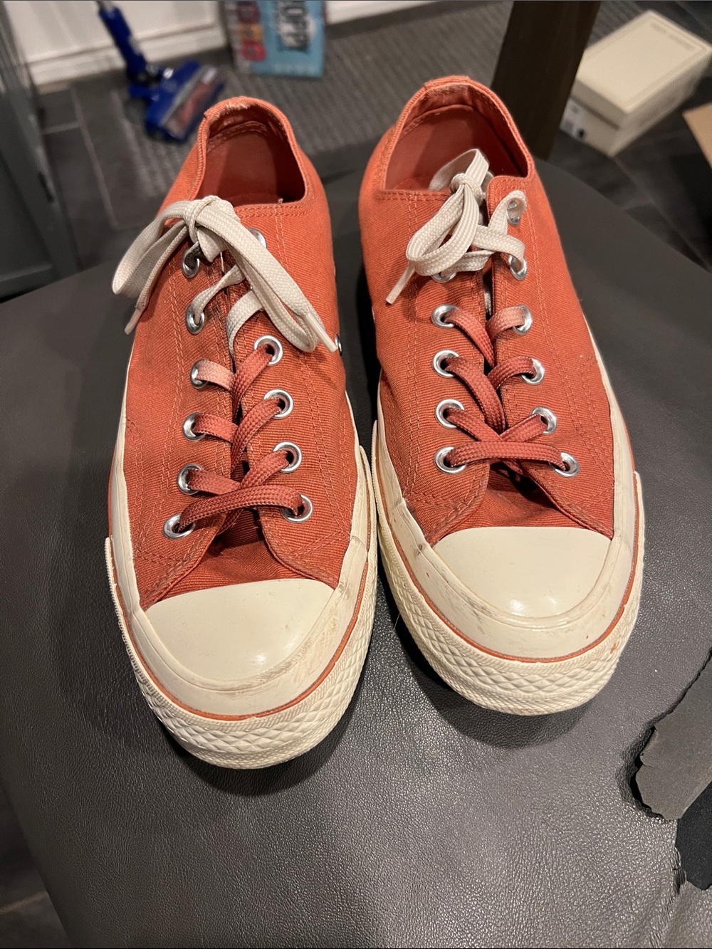 Converse Low-Top Sneakers in Rust with Cream Soles